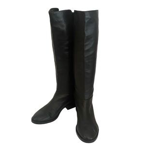 SAKS FIFTH AVENUE Mixed Media Knee-High Black Boots Size 9.5